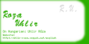 roza uhlir business card